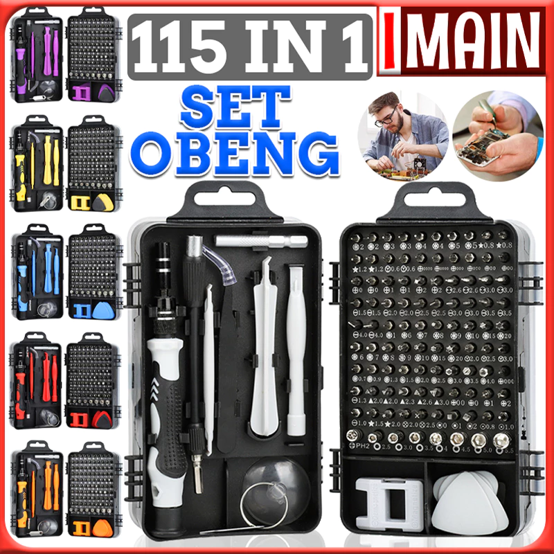 Obeng Set 115 in 1 obeng hp Multifungsi Alat Bongkar Mini Precision Untuk Smartphone Laptop Reparasi